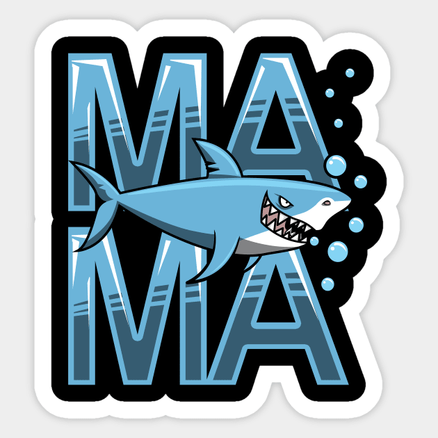 'Mama Shark' Awesome Shark Matching Family Gift Sticker by ourwackyhome